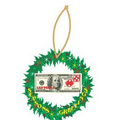 LV Dice $100 Bill Wreath Ornament w/ Clear Mirrored Back (10 Square Inch)